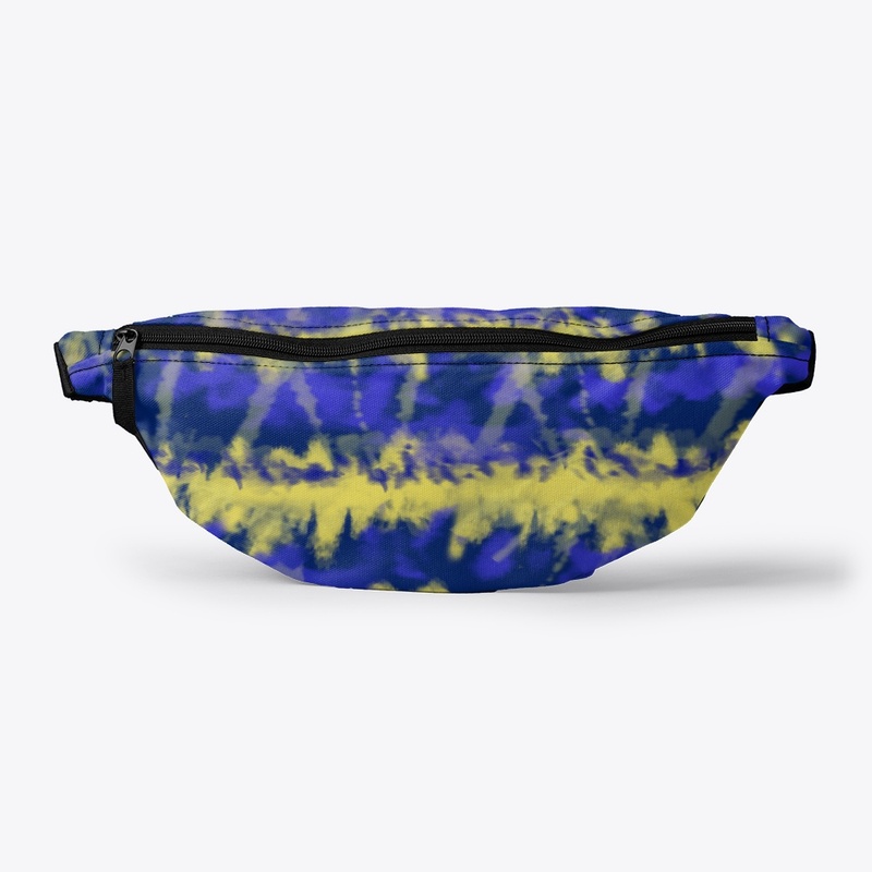 BLUE-GOLD TIE-DYE FANNY PACK