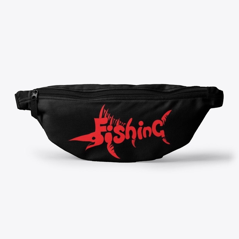 Red fishing funny logo
