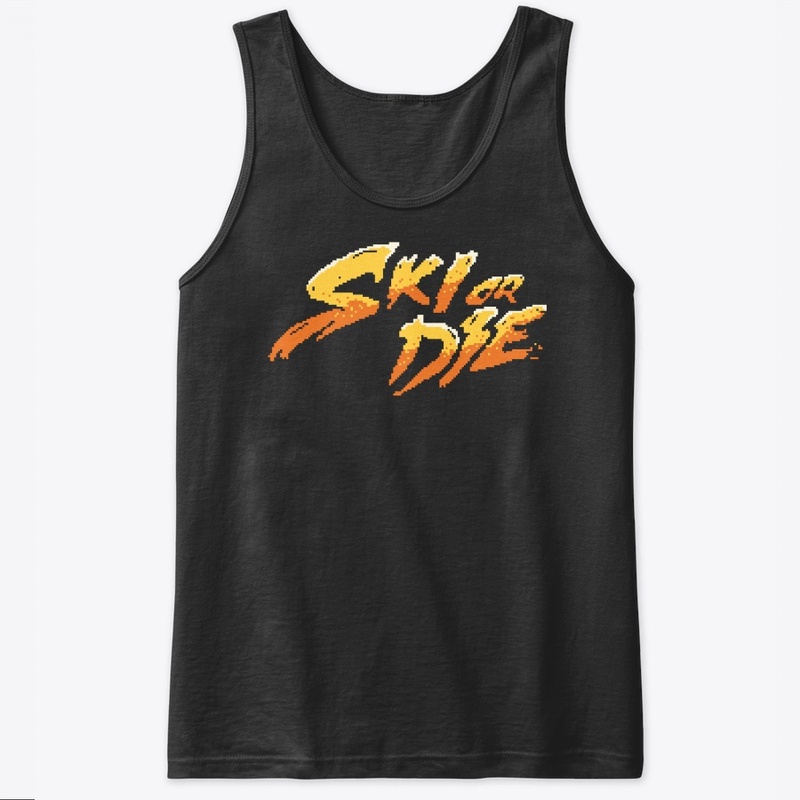 Sun Fire Ski or die Pixel art Logo