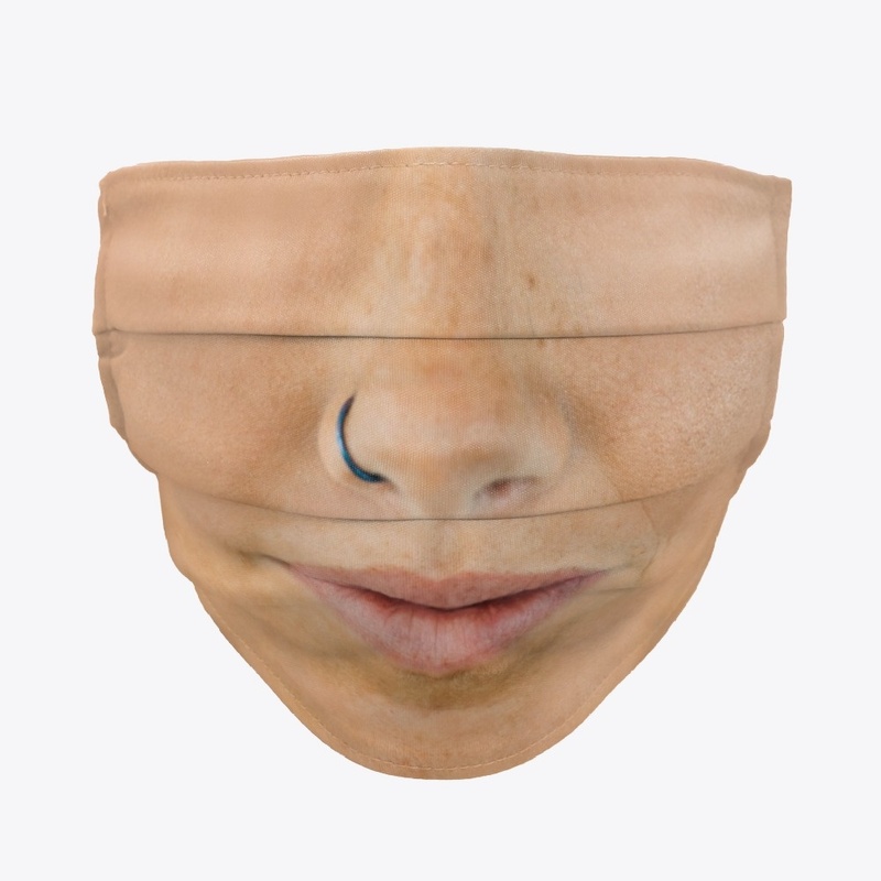 Woman  nose ring face mask