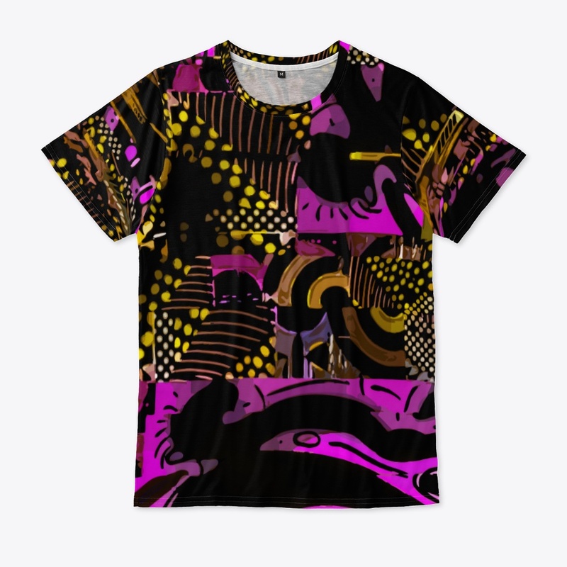 Pink Gold Glitched Pattern 
