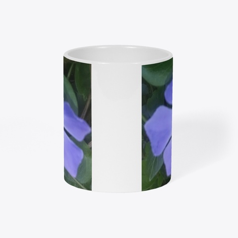 Purple Flower Mug, 11oz White áo T-Shirt Right