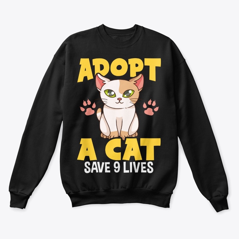 Cat Lover Gift, Adopt A Cat Save 9 Lives