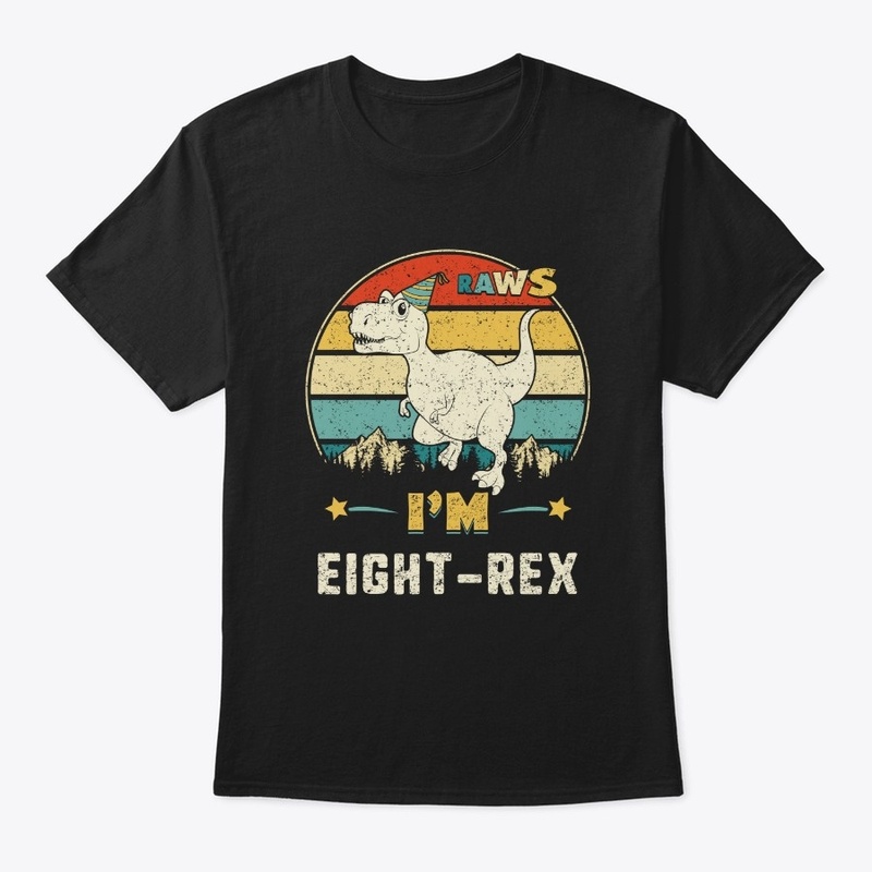 Kids I'm Eight-rex 8rd Birthday Boy T Re