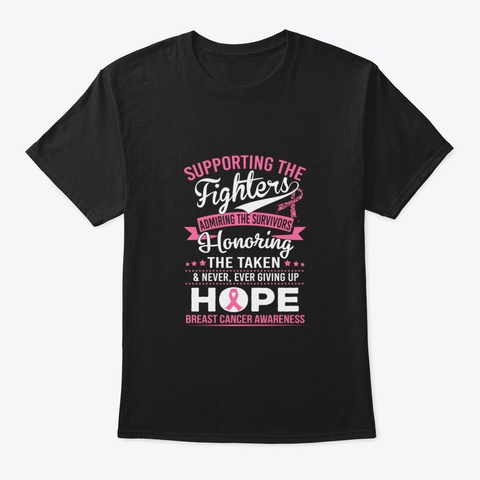 Supporting Fighter Admiring Survivors Ho Black T-Shirt Front