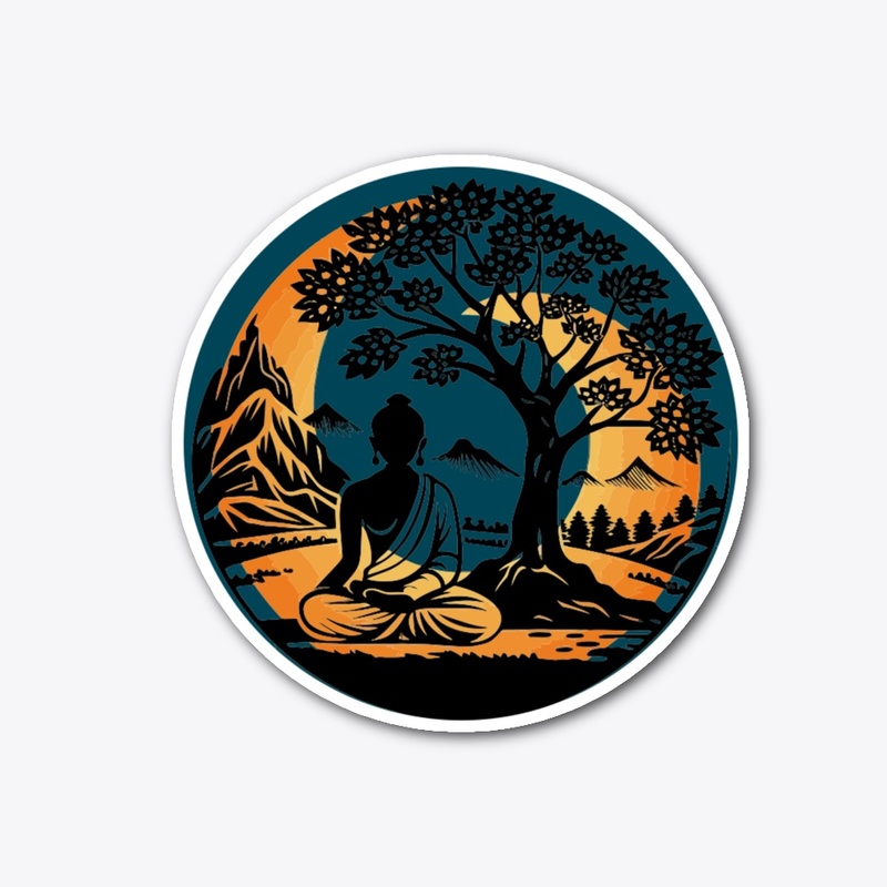 ZEN BUDDHA FLAME STICKER