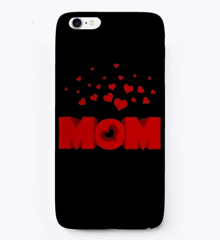 Red hearts with mom design tee