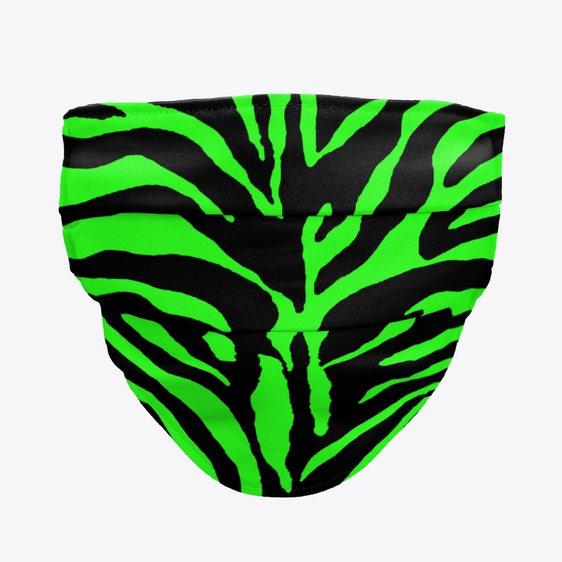  GREEN ZEBRA FACE MASK zebra design