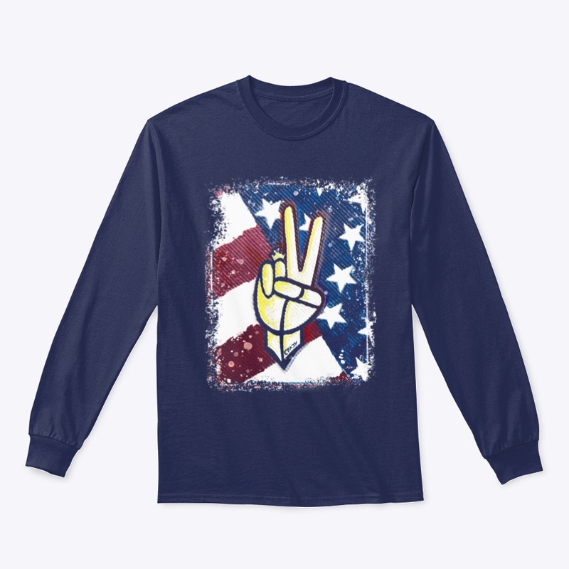 Flag Hand Peace Sign ( dark )