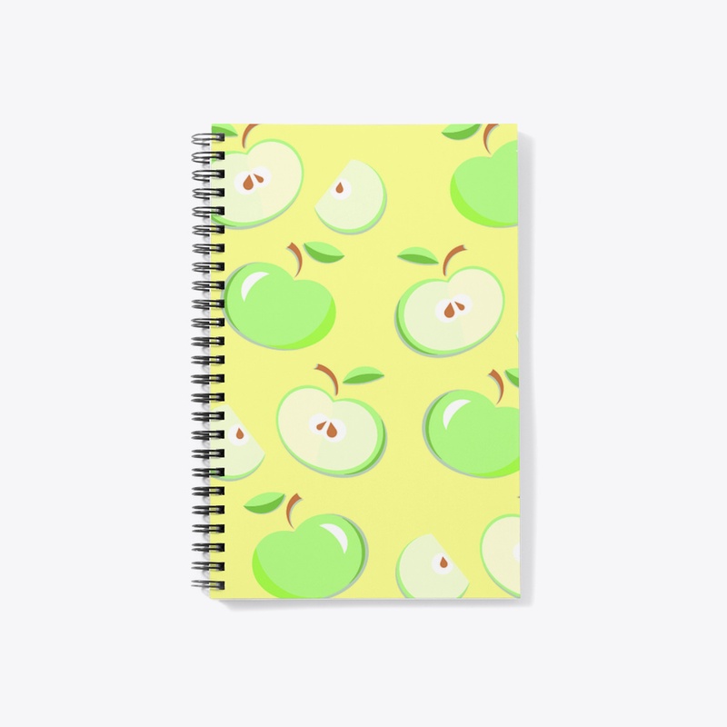 Green Apple Pattern Notebook