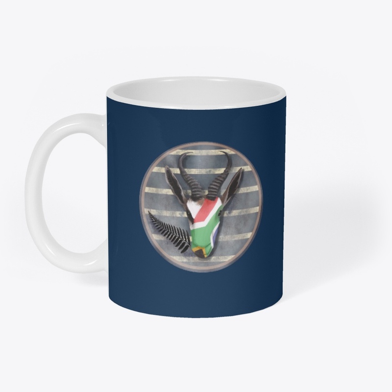 Springbok eating All Black fern