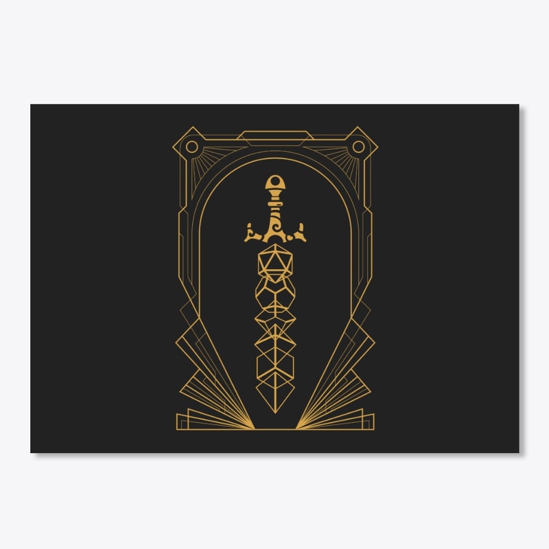 Framed Polyhedral Dice Sword