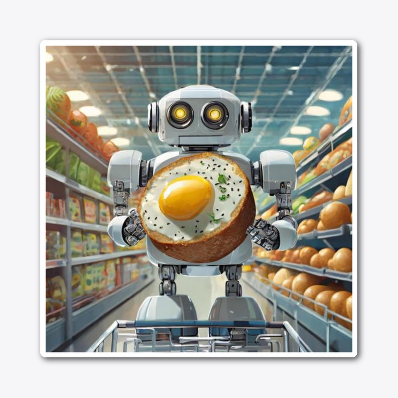 A robot with a scotch egg