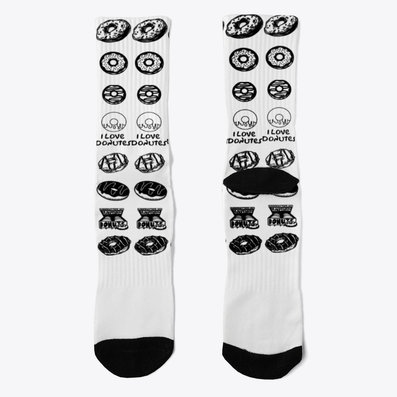 I love donutes - hoodie and crew socks