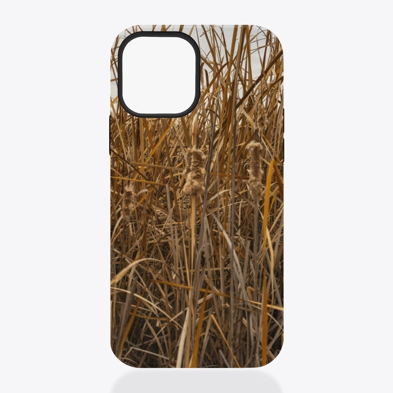Cell phone case with cattail design