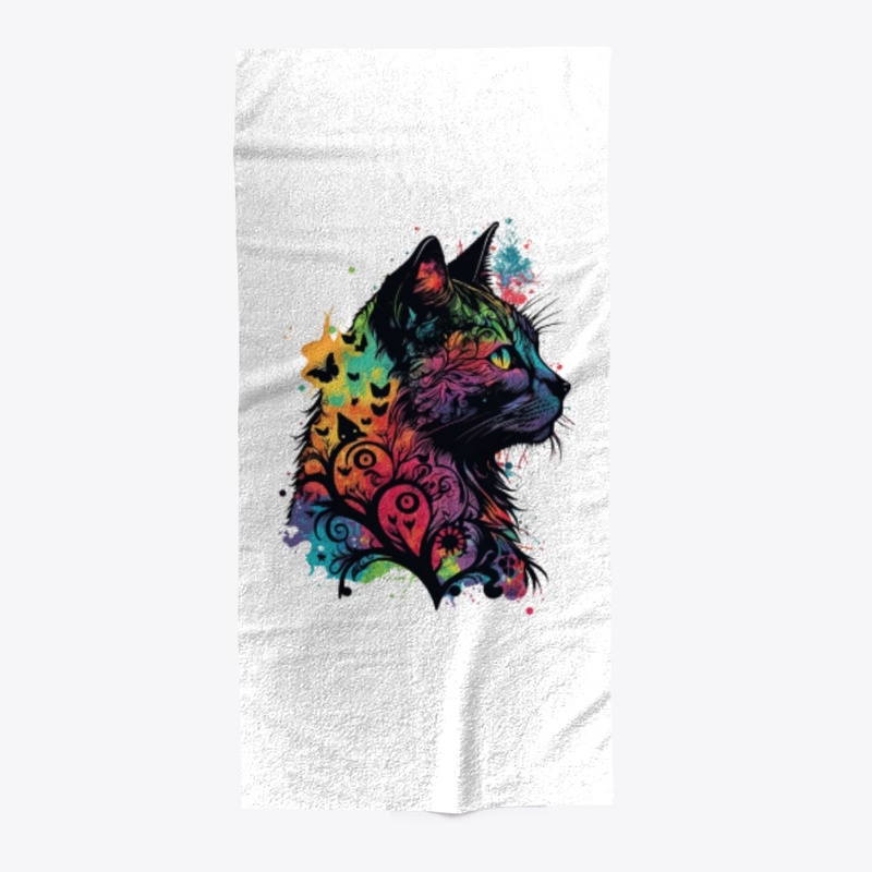 Abstract Colorful Cat