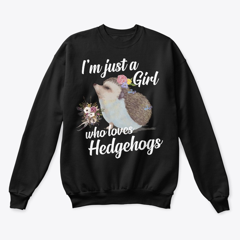 Girl Loves Hedgehogs Watercolor Style
