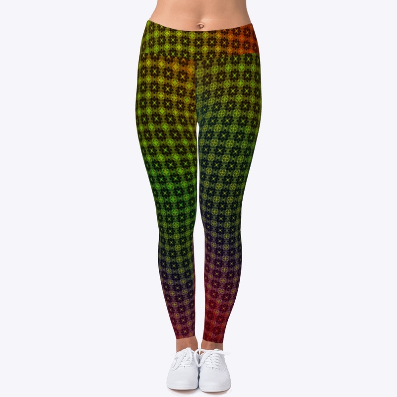 Rainbow grid leggings