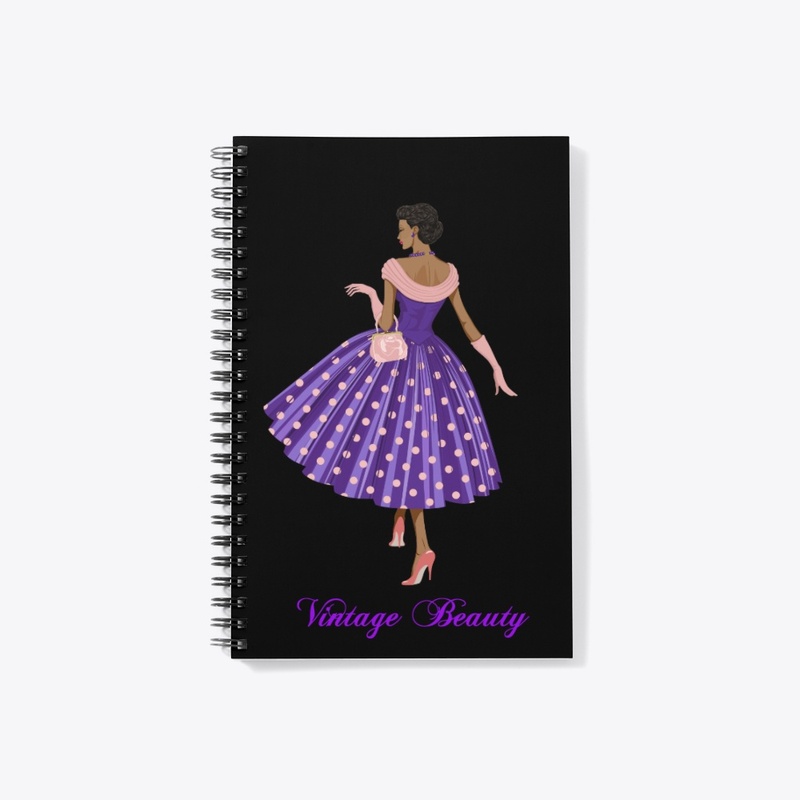 Vintage Beauty Notebook - Purple