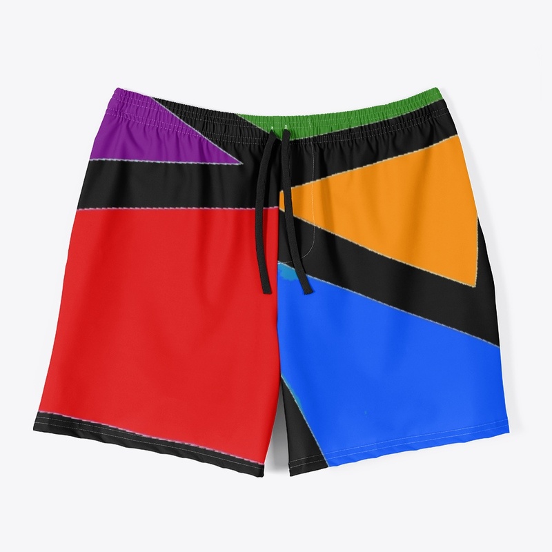 Geometric Rainbow Swim Shorts