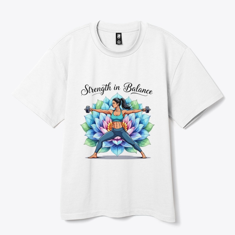 Warrior Yoga Pose with Dumbbells T-Shirt