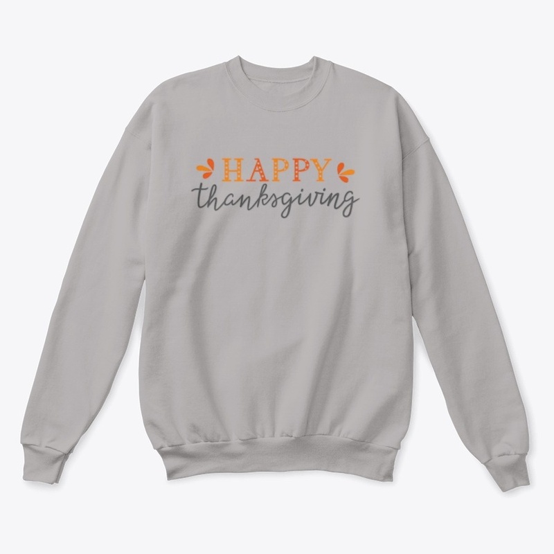 Orange Happy Thanksgiving Crew Neck