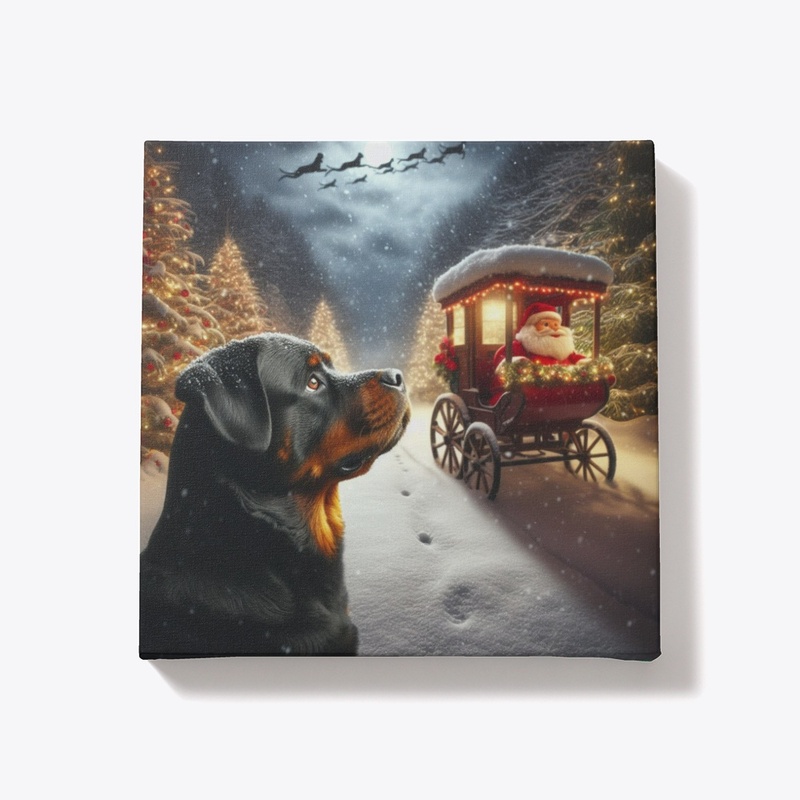 Rottweiler and Santa