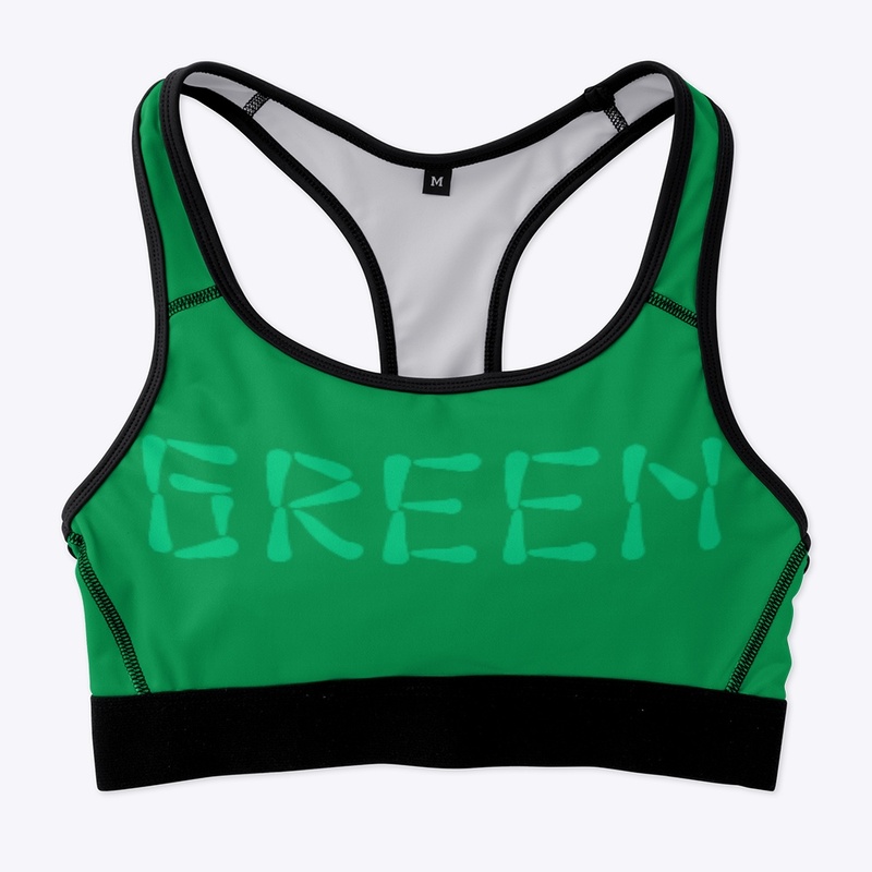 Green sports bra