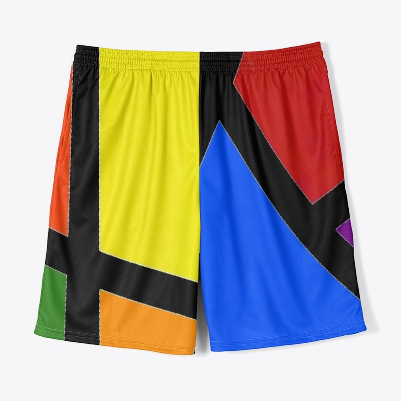 Geometric Rainbow Jersey Shorts