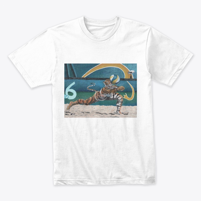 Cat Warrior Playing Volleyball