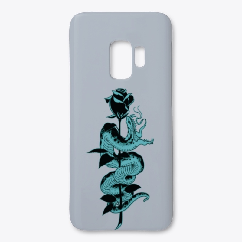 Snake and Rose Tattoo, Teal Variant