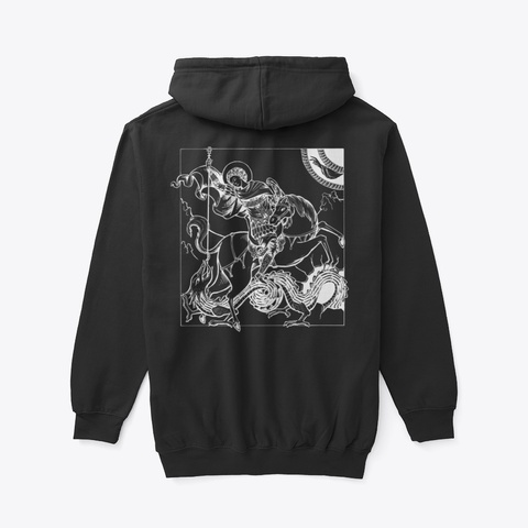 St George White On Black Black T-Shirt Back