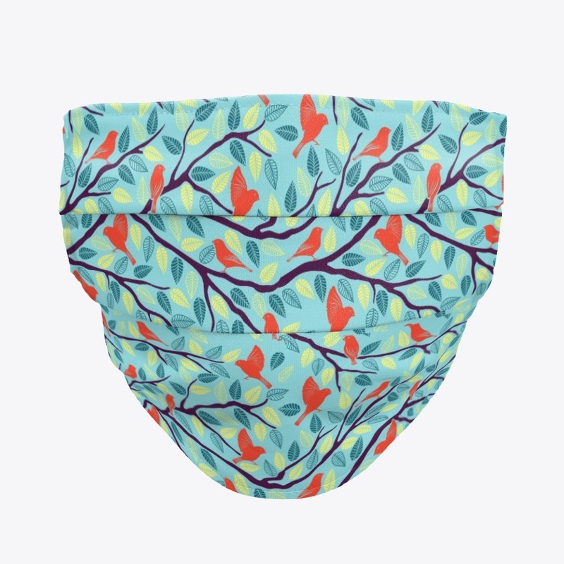 Red birds face mask