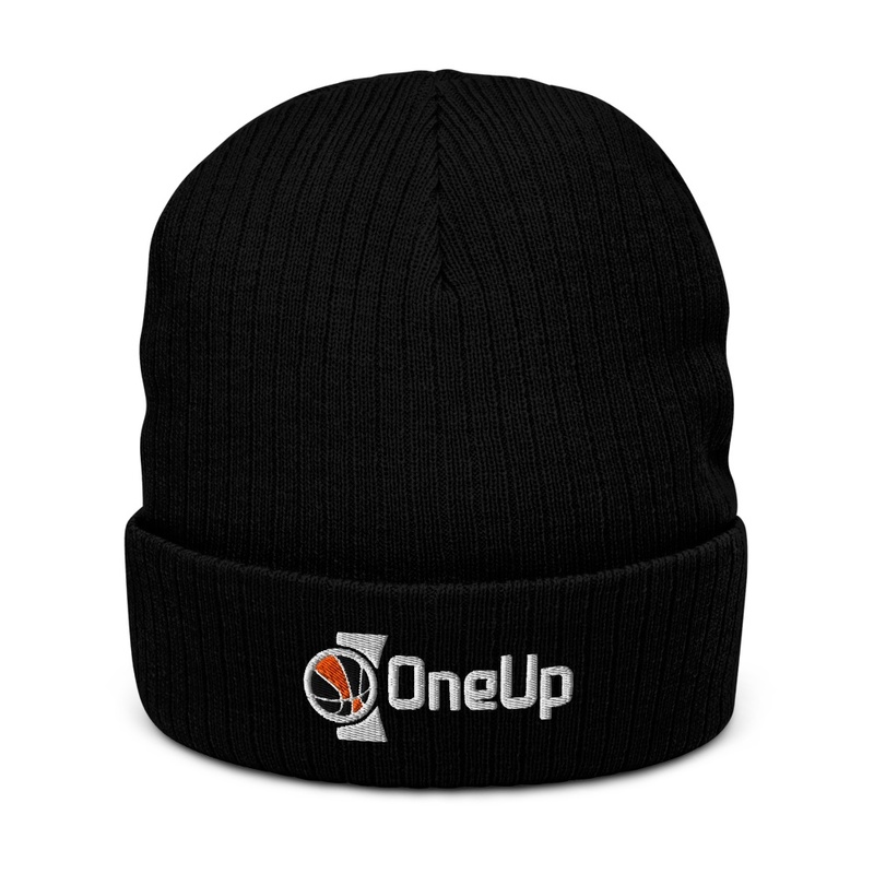 One Up Ribbed Knit Beanie