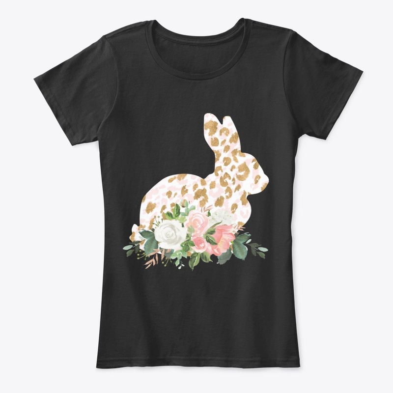 Leopard Print Bunny with Spring Flowers