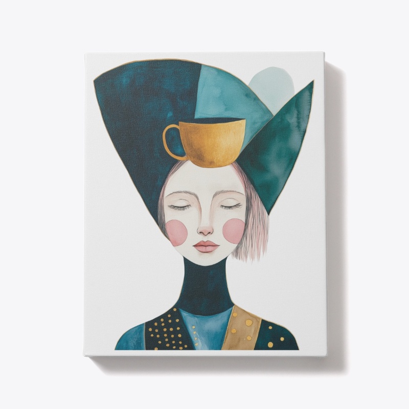 Abstract Female Portrait Art, Modern Art