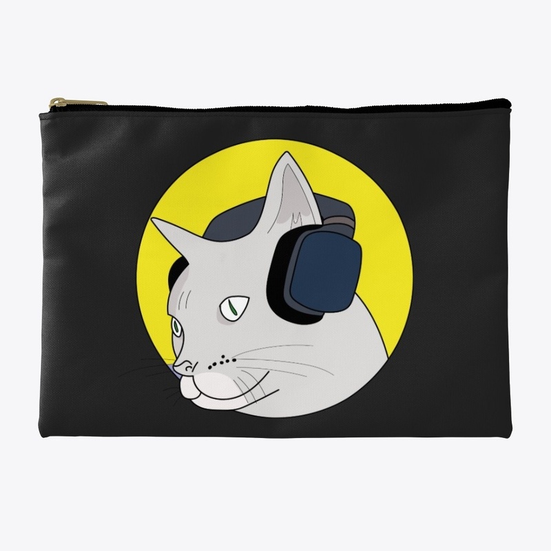 Musical Cat with a Headphone
