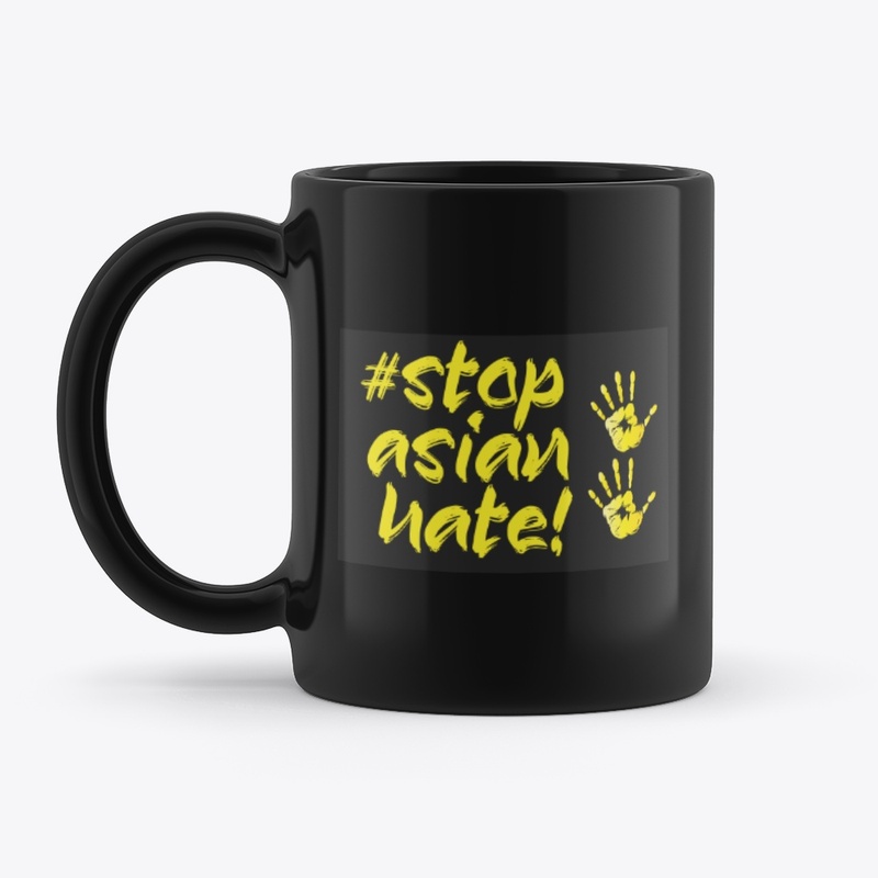 stop asian hate hand print mug