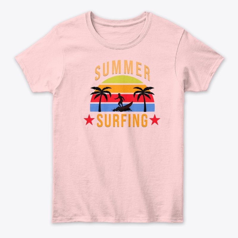 Retro Summer Surfing Beach Design
