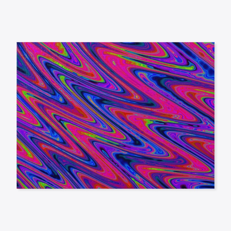 Vibrant Neon Abstract Wavy Pattern