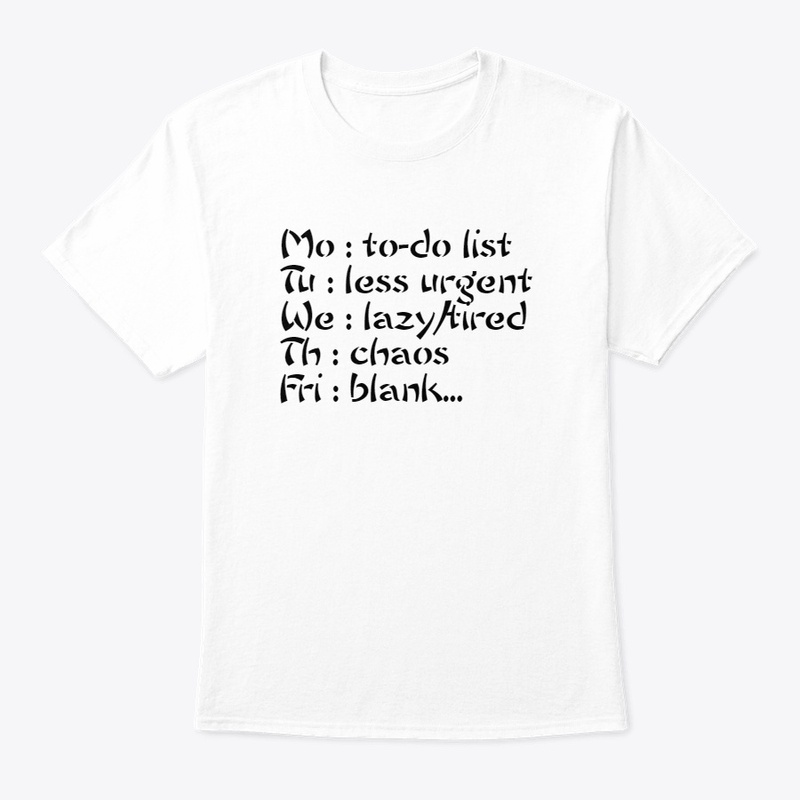week tracker t-shirt