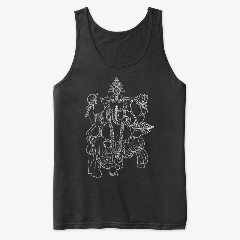 Sketch Ganesha White Print Yoga