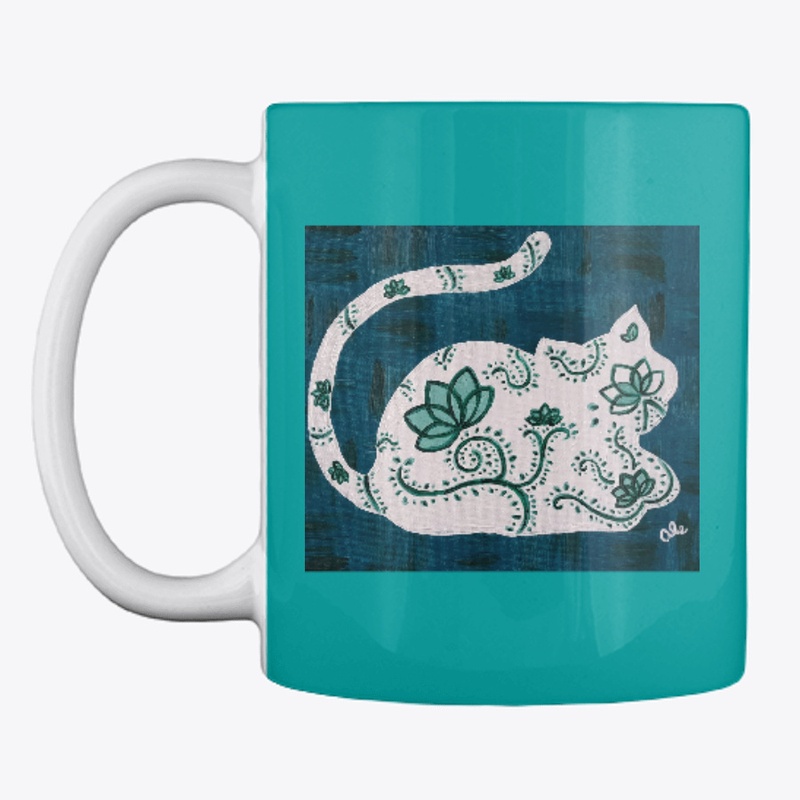 Teal Floral Kittty 