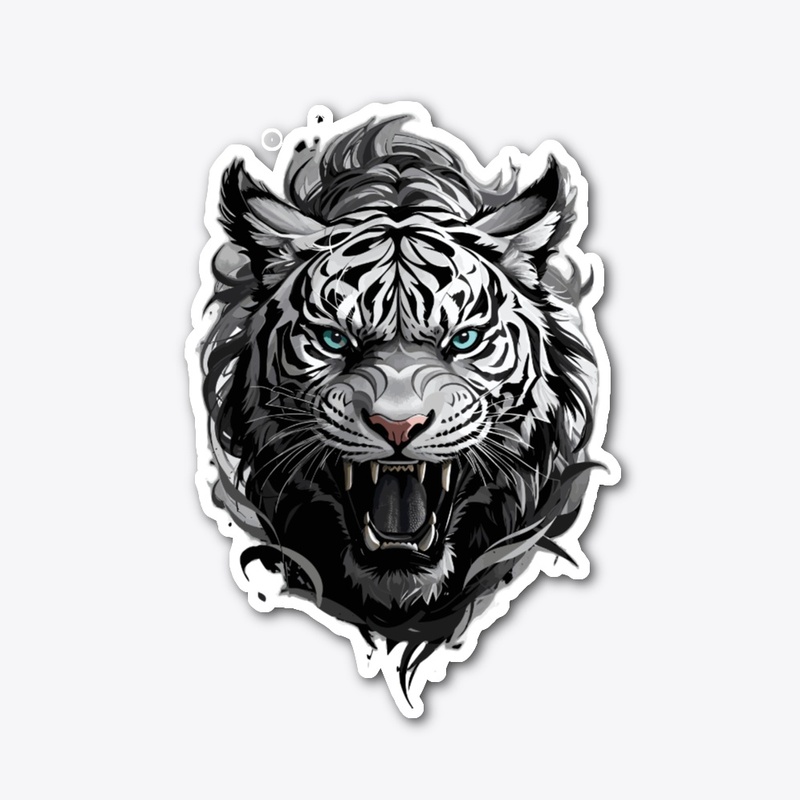 Tiger face roaring Design