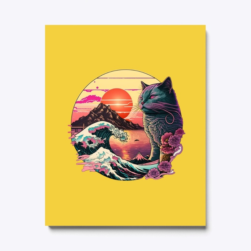 The Great Wave with Cat 