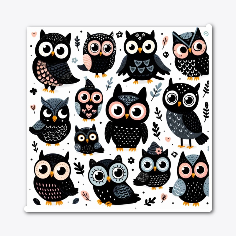 A cute owls stickers