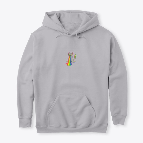 Adult Rainbow Cat Hoodie Sport Grey T-Shirt Front