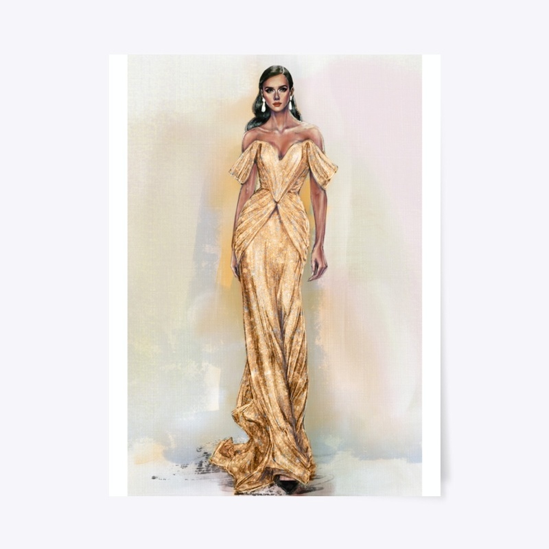 Gold Dressed Fashion Wall Art