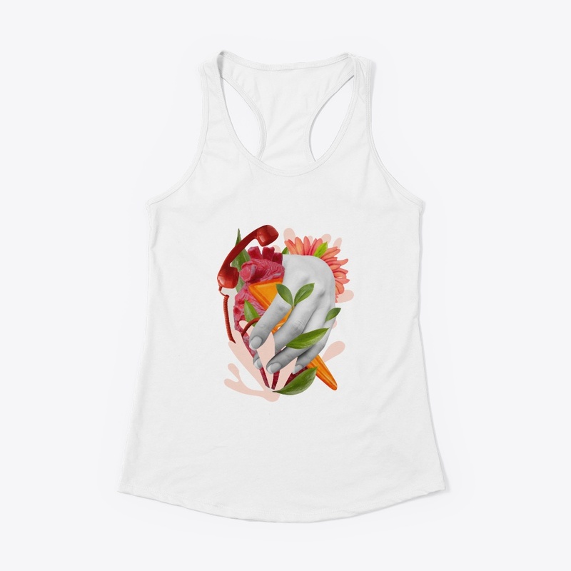portrait woman with tulips t-shirt