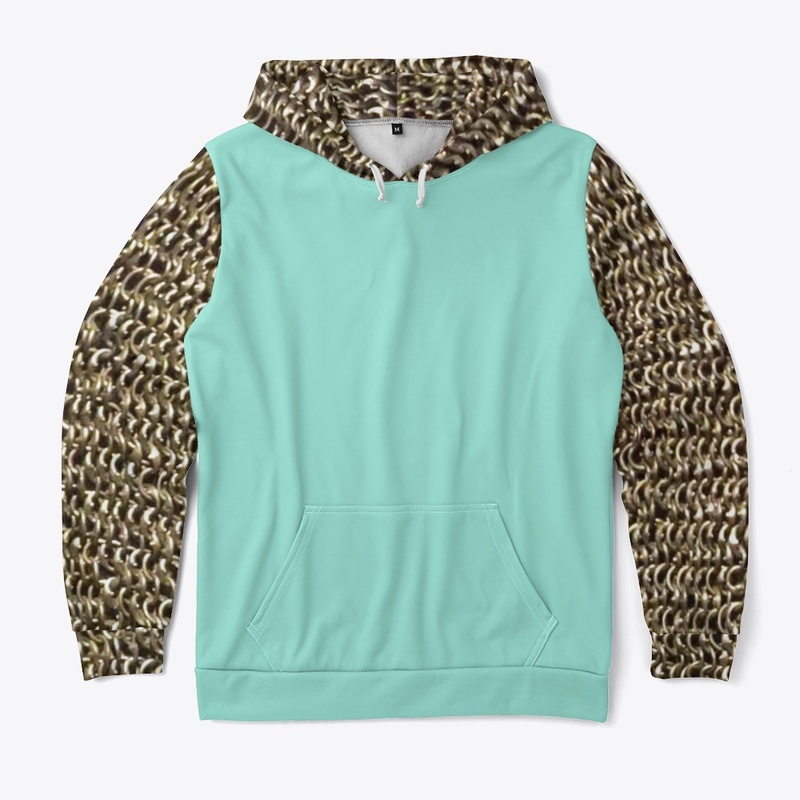 clad maille cloth vested pastel hoodie